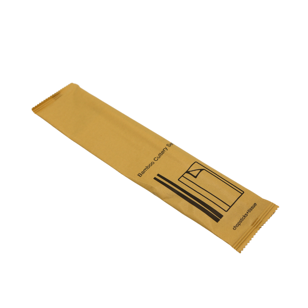 Bamboo cutlery Set (chopsticks+tissue) 500pcs