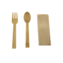 Bamboo cutlery Set (fork+spoon+tissue) 500pcs