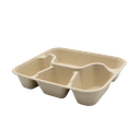 Pulp meal box vierkant 4-vaks (1150ml;22.5*20*4.5cm;200pcs)