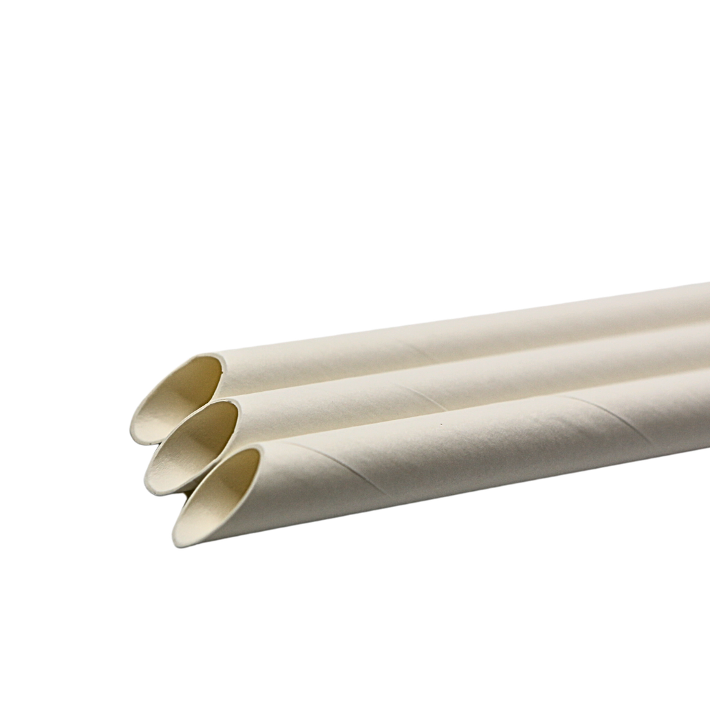 白牛皮纸吸管大口径尖头 (独立装) ( 1.2*22cm; 2000pcs)