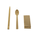 Bamboo cutlery Set (chopsticks+spoon+tissue) 500pcs