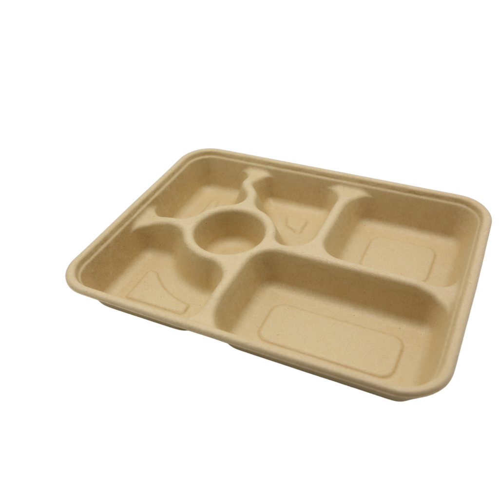 Pulp meal box(6 grids big)(1250ml;28*21.5*3.8cm;200pcs)