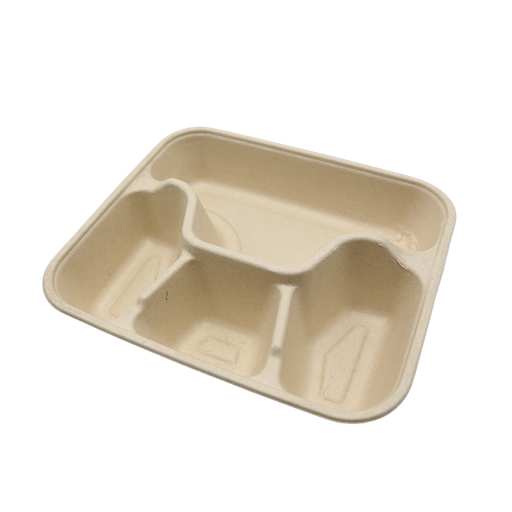 [GT086006] Square Pulp meal box  4 grid (1150ml; 200pcs)